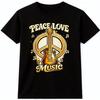 Musik T-Shirt Frieden Liebe Gitarre Retro Hippie Festival Grafik T-Shirt