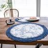 Table Runner Printing Garden Navy Blue Rose Flowers Table Tea Flag Dinner Flag Long Strip Holiday Party Table Decoration