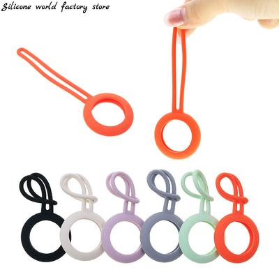 Silicone World Secure Holder with Strap for Apple Airtag Silicone Case Protective Cover Tracker Anti-lost Keychain Airtag Case