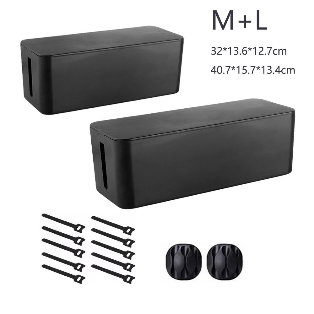 Minimalist Cable Management Box with Bamboo Lid