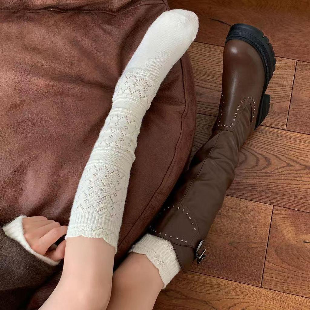 Women's Retro Lace Wool Ballet-Style Warm Calf Socks