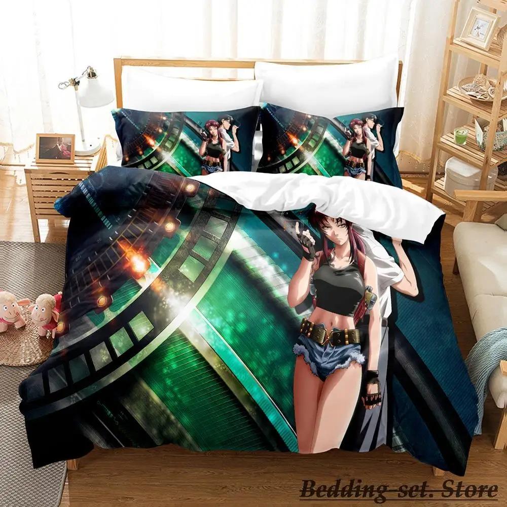 Black Lagoon Bedding Collection Single Twin Full Queen King Size Bed Collection Adult Kid Bedroom Duvetcover Collections Anime Parure De Lit Bed