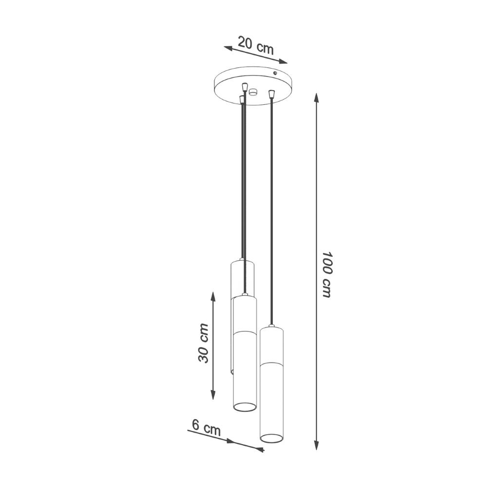 Lampa Wisząca Pablo 3 Gu10 Biały  Wood Sollux Sl.1013