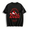 2026 Christmas Glitter Number Print Casual Top Pure Cotton T-shirt