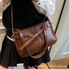 High-end Retro Underarm Bag Women's 2025 New Versatile Simple Small Square Bag Temperament Popular Niche Crossbody Bag