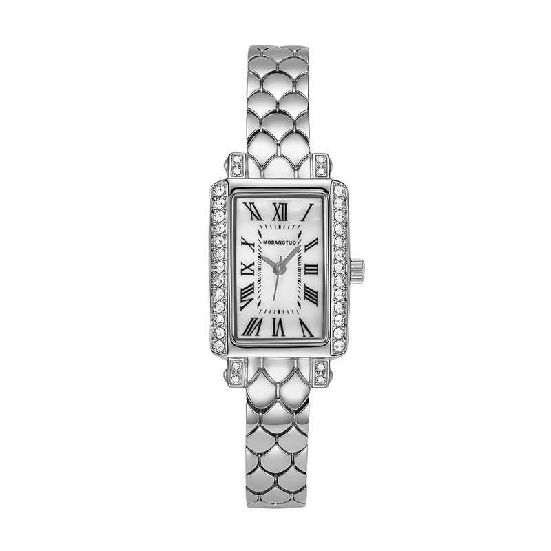 Diamond-Encrusted Square Watch Women S High-End Sense Exquisite Light Luxury High-Value Women S Quartz Watch