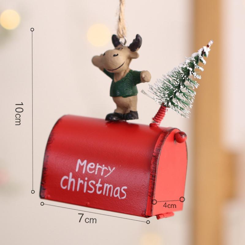 Hot Selling Christmas Ornament Iron Ornaments Christmas Decoration Mailbox Bells
