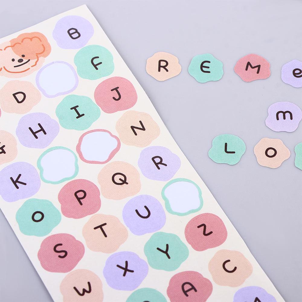 Dog Sticker English Letter Label Sticker Alphabet Stationery Sticker English Uppercase Lowercase