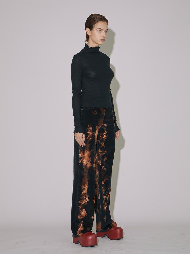 VEGAN TIGER Velboa Straight Pants (Black)