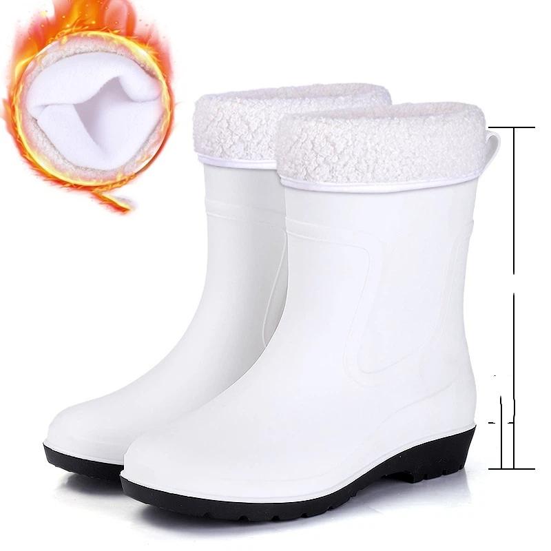 

Женские модные уличные нескользящие теплые полусапоги и резиновые сапоги 40 белый