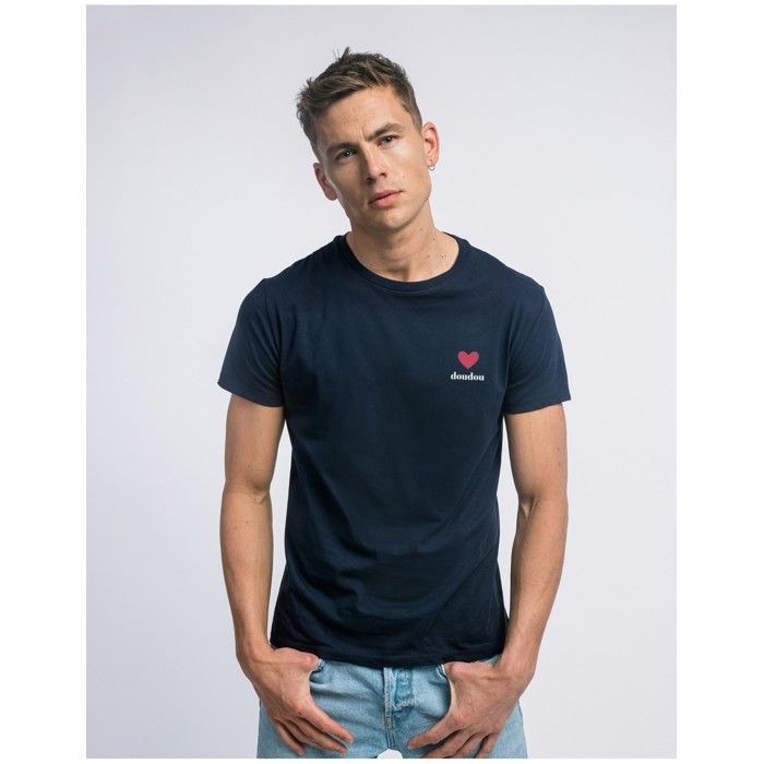 T-shirt homme - Ma Petite Tribu - Doudou - Bleu - Coton bio - Manches courtes