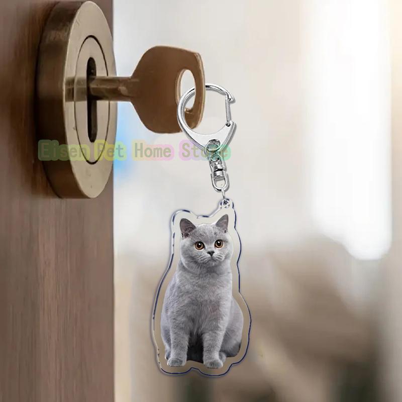 Funny Cat Key Chain Keychains Ring for Accessories Bag Pendant Keyring Jewelry Cute Animal Pet Llaveros Friends Gifts Cool Cats