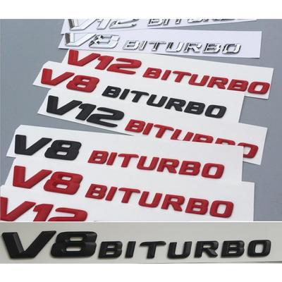 Chrome V8 BITURBO V8BITURBO Letters Car Fender Badges Emblems Sticker Decal