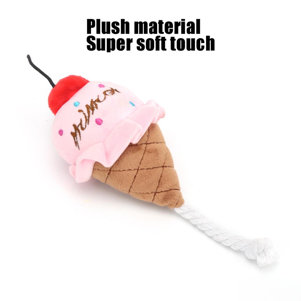 Pet Ice Cream Plush Toys Soft Stuffed Plush Toys Squeaky Chewing Toy for Puppies
