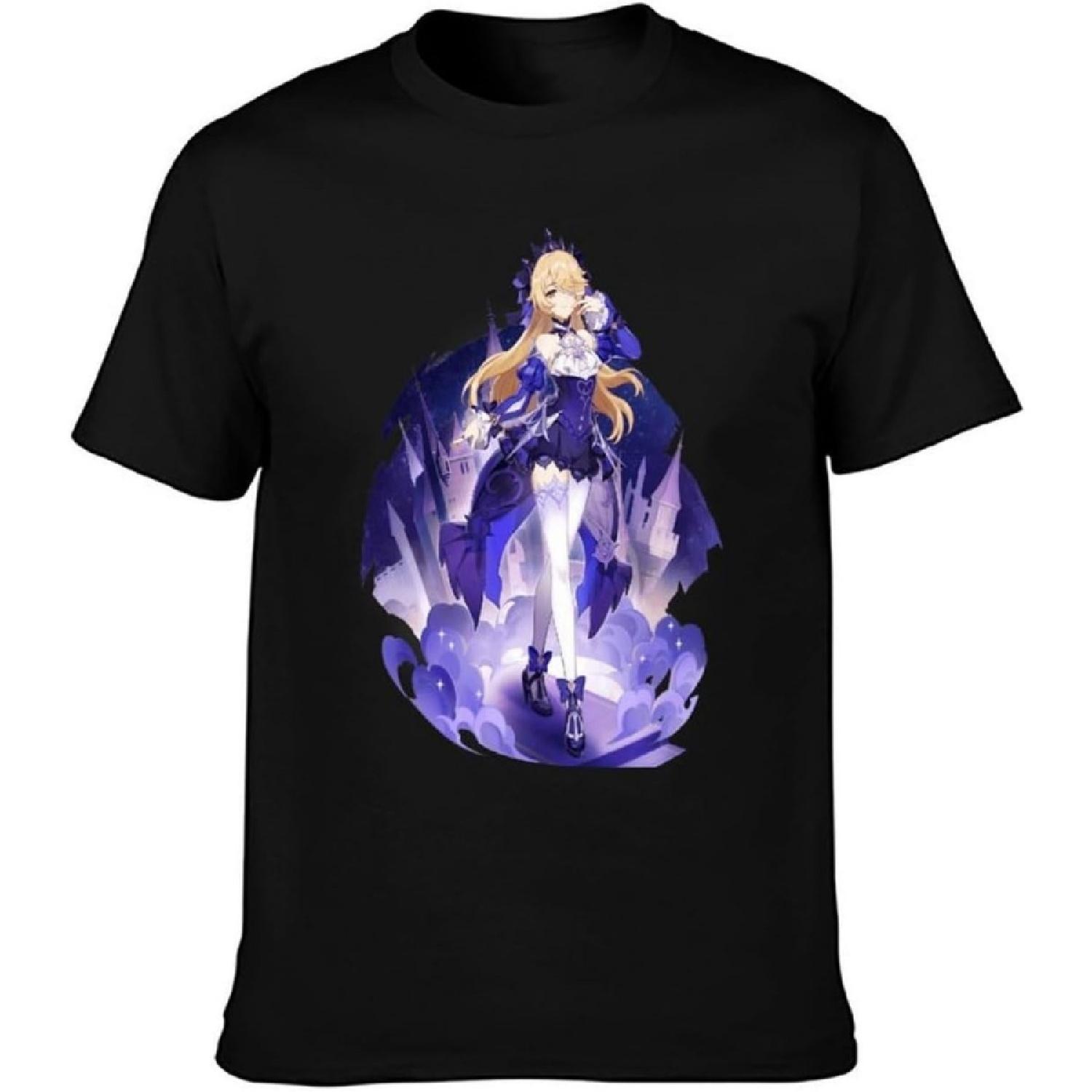 Милый Импакт Милый Импакт Gen shin Унисекс Хлопковая Аниме Футболка, ЧерныйGen shin Унисекс Хлопковая Аниме Футболка, Черный XXXXXL разноцветный