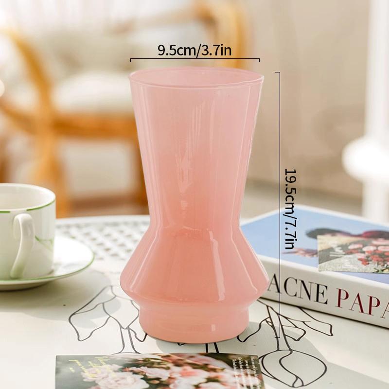 Creamy Color Glass Vase Hydroponic Flower Vase Transparent Plant Pots Dinning Living Room Decorative Vases Home Office Decor