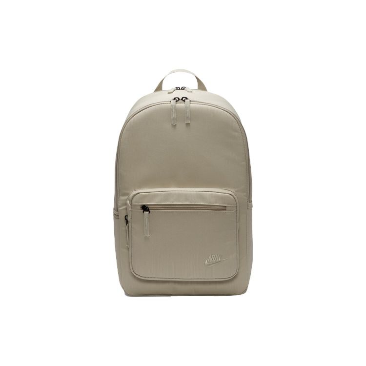 Nike Basic Small Logo Solid Color Zipper Fabric Backpack Unisex Backpack Light-Khaki DB3300-230 Light Khaki