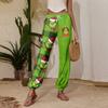 Women's Casual Fashion Christmas Print Sweatpants With Drawstring Waistband And Cuffed Legs