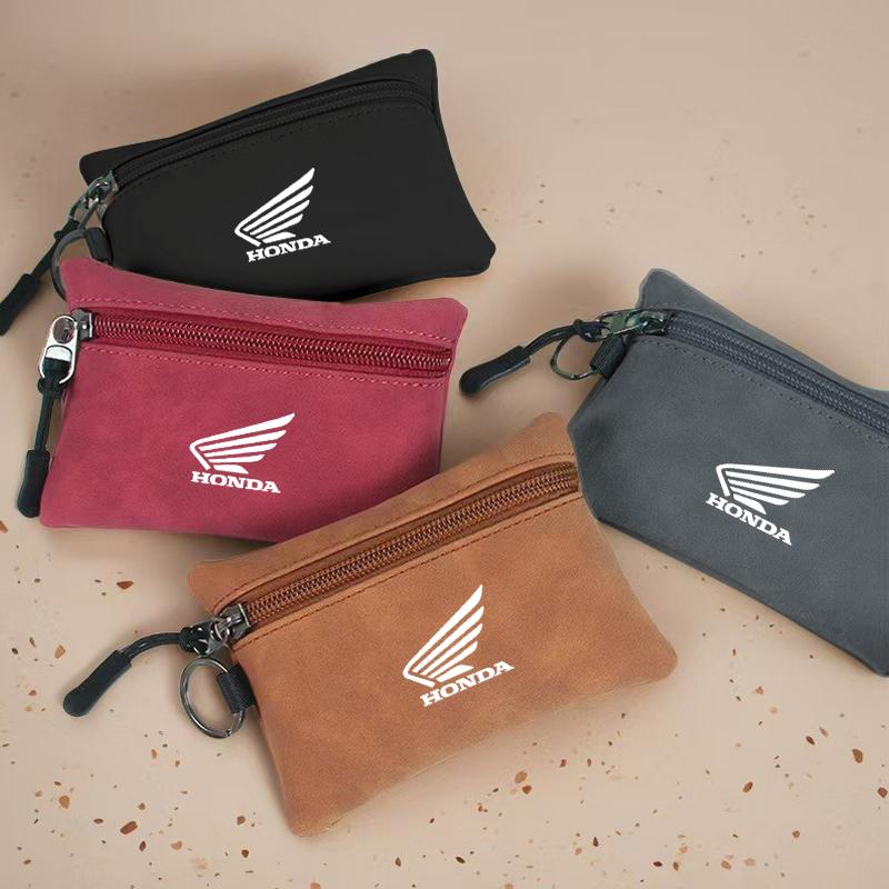 Leather Car Key Cover Purse Storage Bag For Honda Hornet 600 250 CB500X NC750X PCV Forza 125 CB650R CBR 954 Accessories Keychain IP8