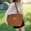 Solid Color Corduroy Tote Bag Large Capacity Shopping Handbag for School and Campus