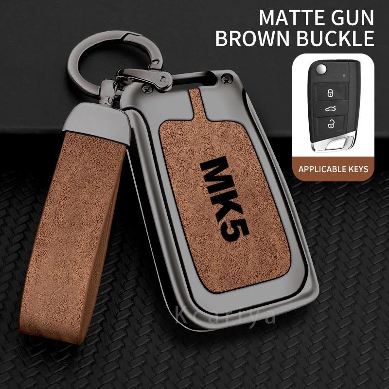 Auto TPU Zinc Alloy Key Case Bag For VW Volkswagen GOLF 5 MK5 Car Key Chain Car Metal Key Shell Interior Decoration Accessories
