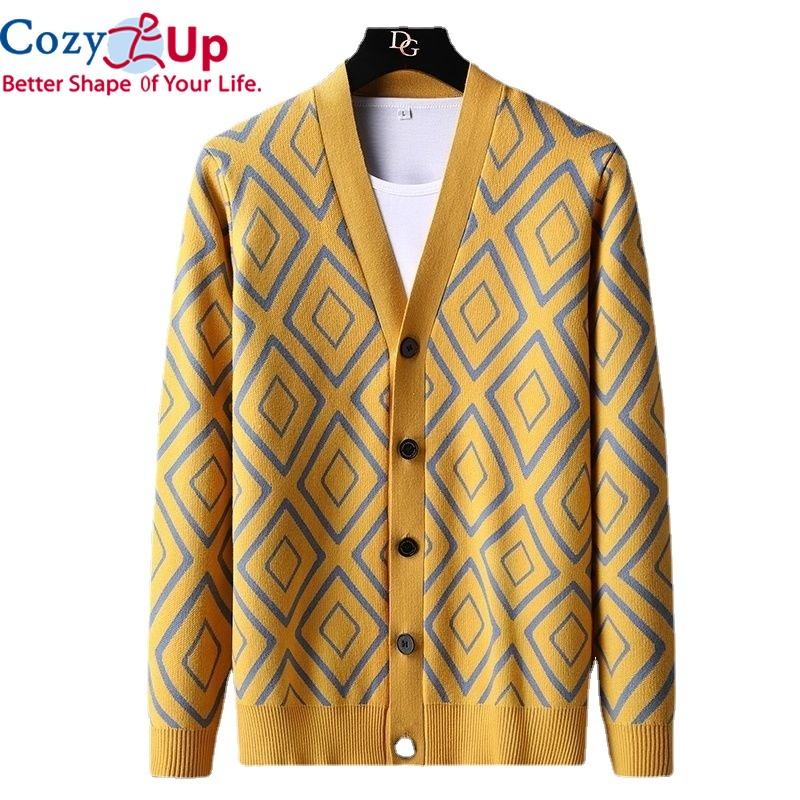 Cozy Up Cardigan Pánsky sveter Klasické svetre s kešu kvetmi Kabát Pletené vrchné oblečenie