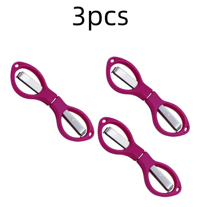 Simple Portable Folding Scissors Solid Color Glasses Shape Paper Cutters Students Handmade DIY Tools School Office Supplies