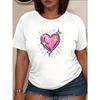 Women's "Shining Heart" Printed Short-sleeved T-shirt, for Unique and Fashionable Outfits. Made of Soft and Fiber with Moderate Elasticity,