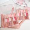 18-Color Matte & Shimmer Palette: Versatile for Eyes, Blush, and Highlighting.