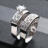 Kinel Luxury 585 Rose Gold Natural Black Zircon Ring Geometric Line Cross Wedding Rings for Women Vintage Fashion Jewelry