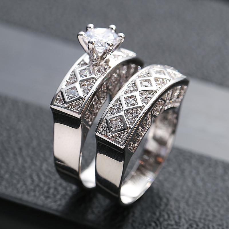 Kinel Luxury 585 Rose Gold Natural Black Zircon Ring Geometric Line Cross Wedding Rings for Women Vintage Fashion Jewelry