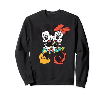 Disney Alechino Mickey and Minnie Mouse Italian Carnival Sweatshirt