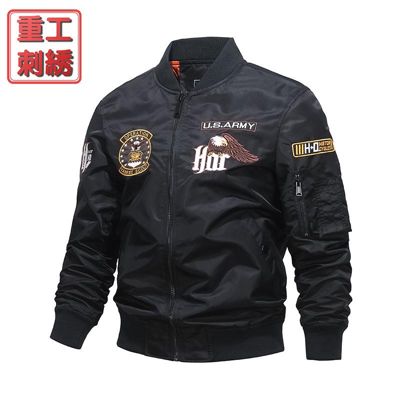 Air Force MA1 Pilot Jacket Men s Heavy Industry Embroidered Baseball Eagle Coat Work Trendy M