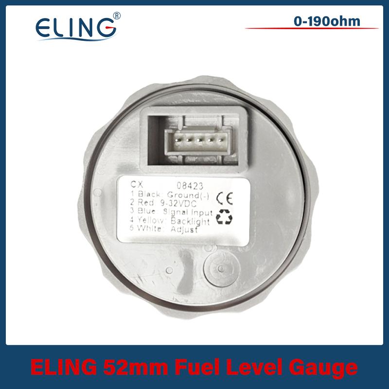 Car Truck Boat Motorcycle Universal 52mm Fuel Level Gauge Meter 0-190ohm 240-33ohm Signal with 7 Colors Backlight 12V 24V