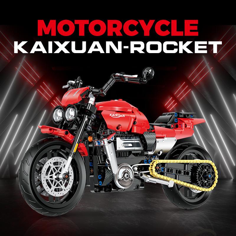 Double High 60501-35 Kawasaki Thunder Duke Motorcycle Building Blocks – Night Road Model Toy with Free Shipping