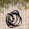 Metal Wall Art Sculpture Black Modern Circular Design Indoor Outdoor Decor