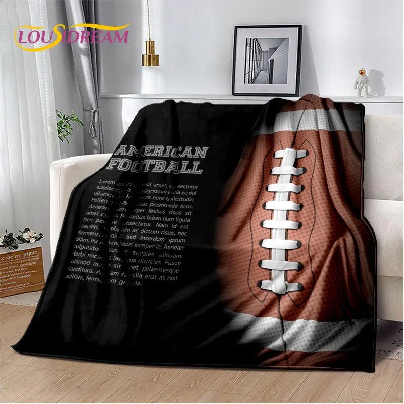 American Football Rugby Soft Plush Blanket,Flannel Blanket Throw Blanket for Living Room Bedroom Bed Sofa Picnic Cover Kids Warm