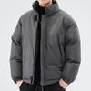 Men's Stand Collar Warm Cotton Jacket - Casual, Trendy, Thickened for Autumn/Winter