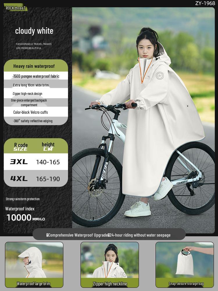 Elektrische Fiets Regenponcho voor het Hele Lichaam voor Mannen & Vrouwen - Extra Groot, Dik, Anti-Stortbui, Waterdicht voor Studenten