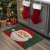 2025 Christmas Bath Rugs Anti-slip Santa Claus Bath Mat Bathroom Door plush bath rug For Home Kitchen Festival Decoration