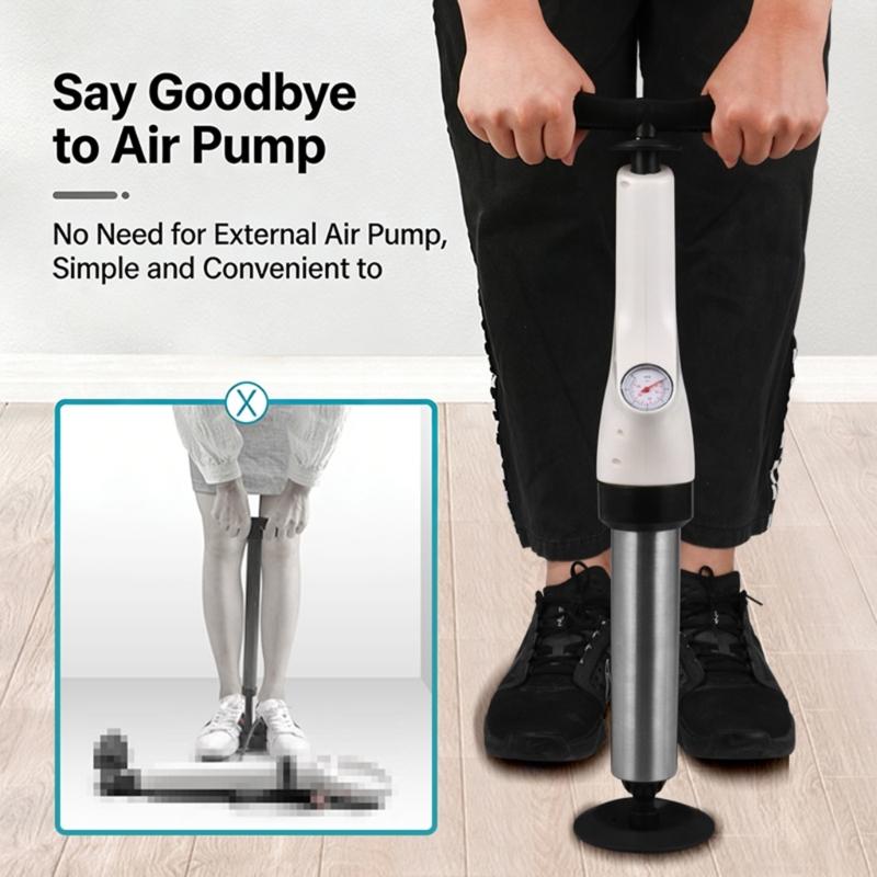 Toilet Plunger Air Pressure Drain Opener Adjustable Gauge 3/5 Attachments For Clogged Toilet Sink Shower