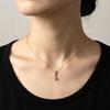 Used 4 Yondoshi K18PG Diamond Necklace 40cm 1.2g Good Condition