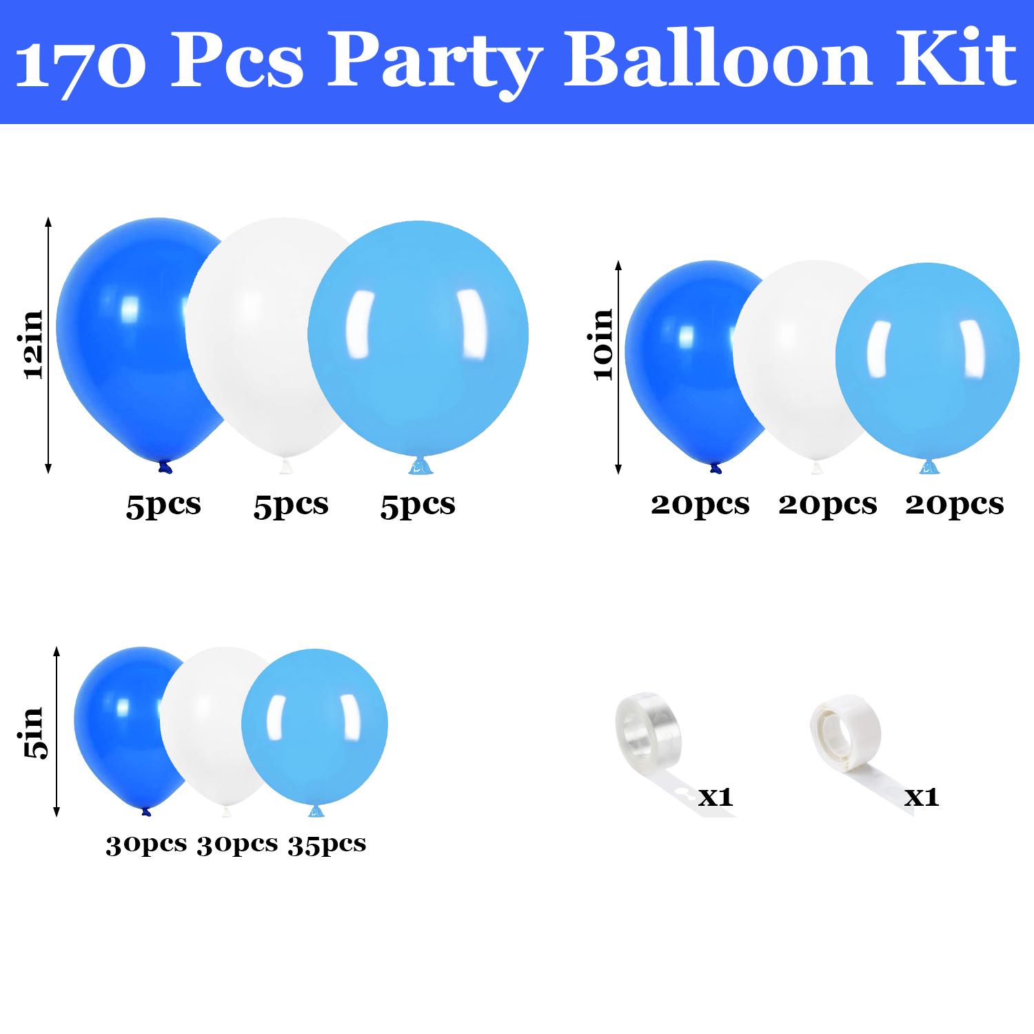 

Набор из 170 синих латексных шаров, подходит для украшения вечеринки по случаю дня рождения, свадьбы, Дня святого Валентина Other