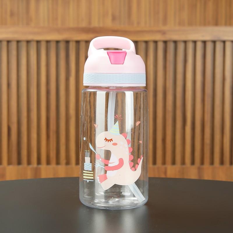 Online Celebrity Water Cup Cartoon Children's Straw Cups Carry Portable Summer Students Outdoor Space Cups for Men and Women Plastic Cups.