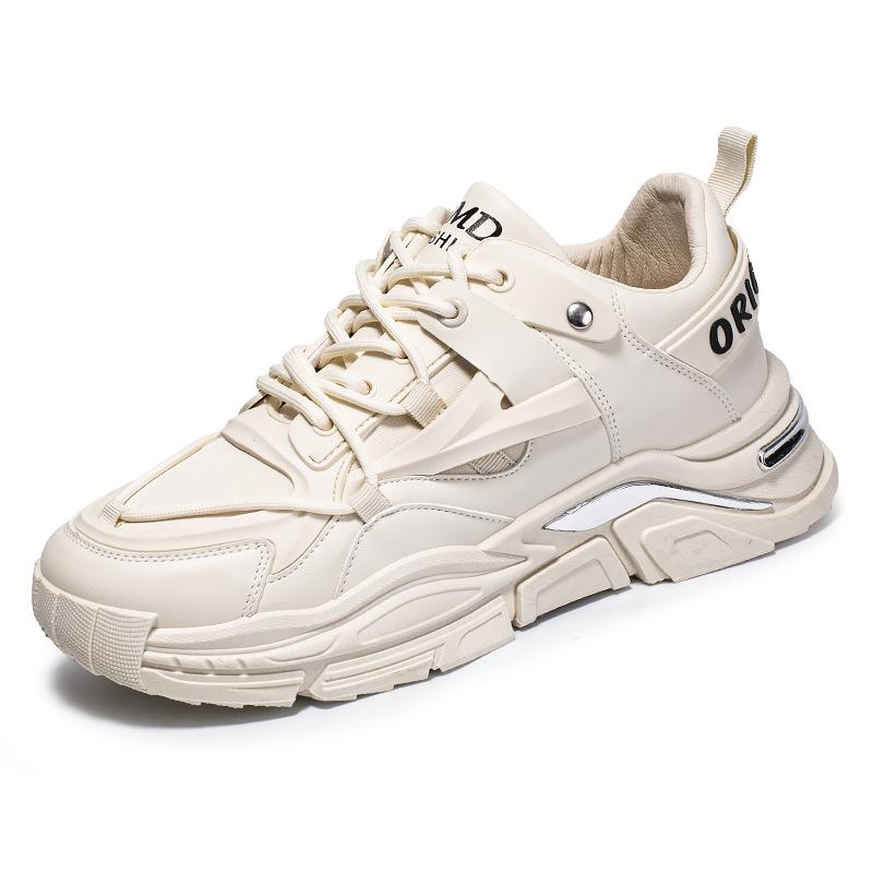 Pánské univerzální boty na silné podrážce, zvýšené, malé bílé boty, korejská edice, módní boty, sportovní ležérní, chlapecké běžecké boty