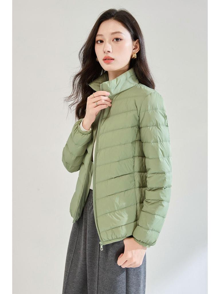 2025 Winter Stand Collar Lightweight Down Jacket - Casual, Simple Design