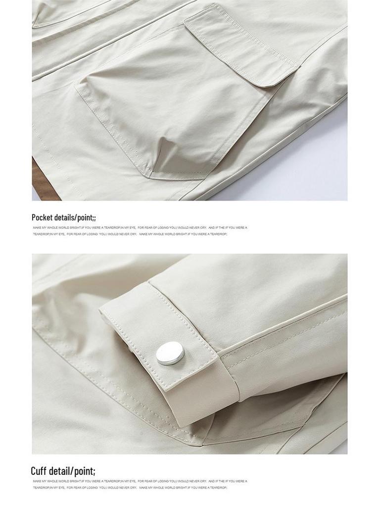 Veste pour homme grande taille à col montant – Vêtement de travail tendance pour l'extérieur Printemps & Automne