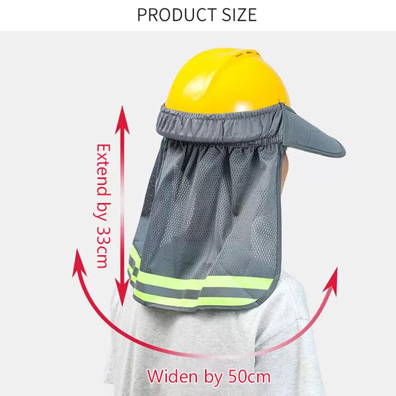 Reflekterande Mesh Reflekterande Keps Andningsbar Anti-Uv Strandhatt Nackskyddssjal Universell Solskyddshatt Säkerhetshjälmar