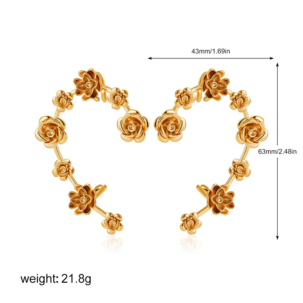 

Exquisite Tiny Flower Earclip Statement Flora Ear Cuff for Women Grils Non Piercing Climbing Earrings Summer Temperament Zircon