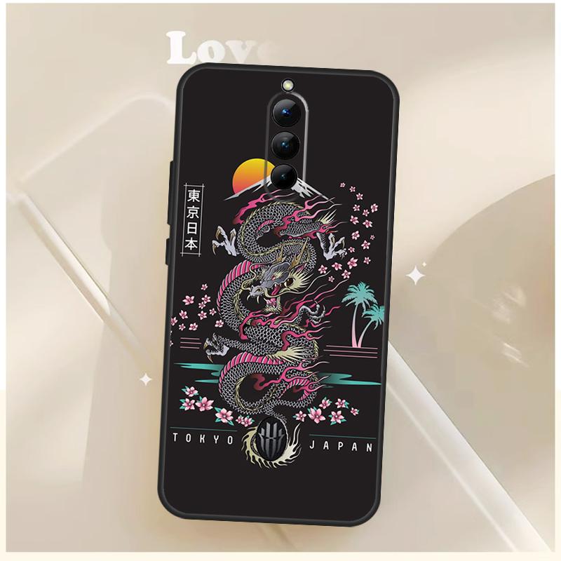 Japanese Wave Anime Dragon Case For ZTE Nubia Red Magic 10S 6S 7S 8S 9S 6 7 Pro For RedMagic 8 9 10 11 Pro Plus Cover